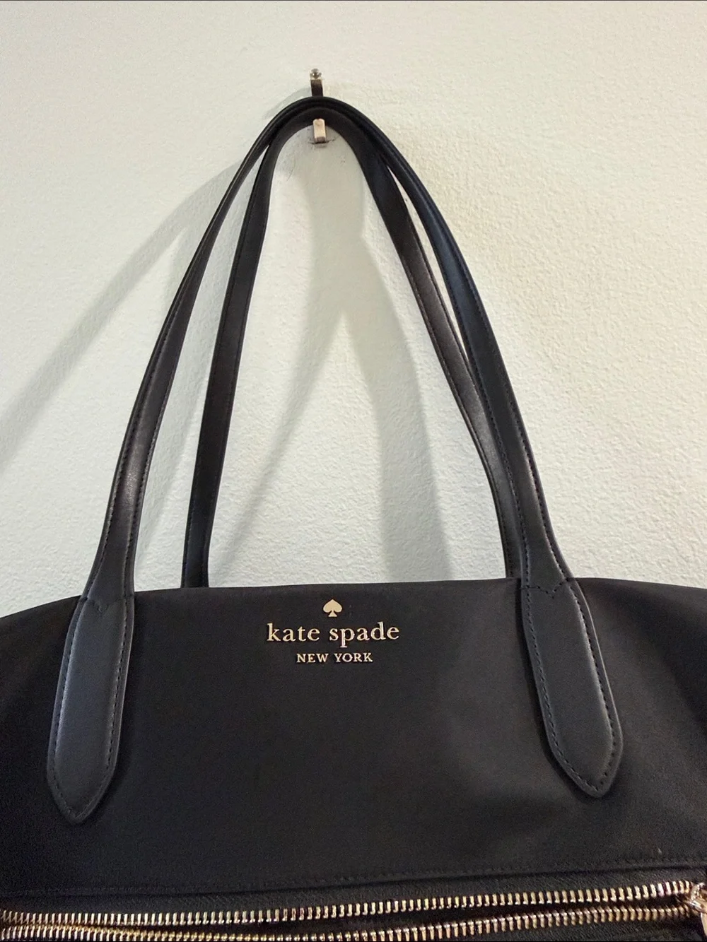 kate spade Black Nylon Duffel Bag with Gold Hardware
